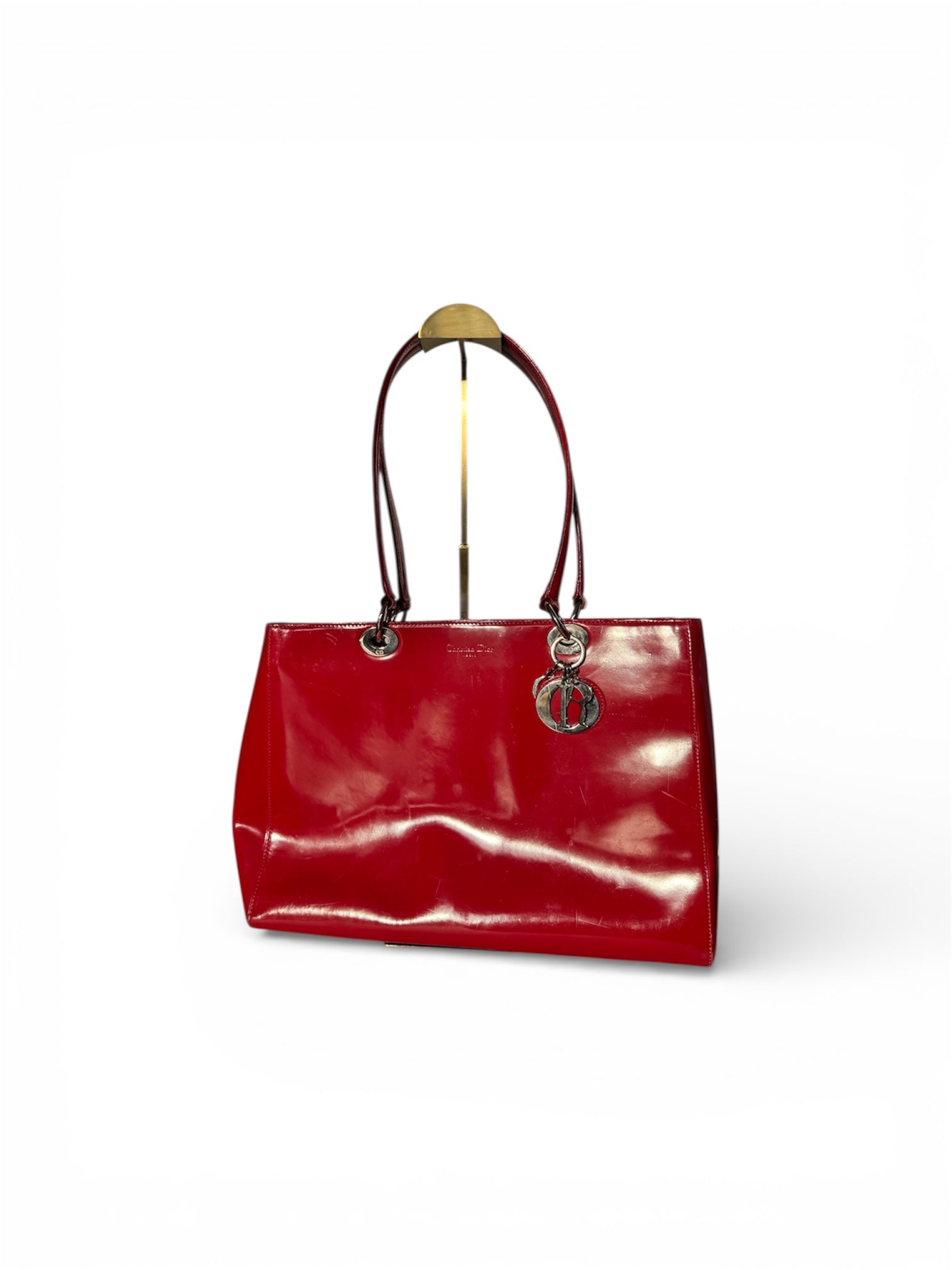 Christian Rood Rounds Christian Dior - Lady Dior lakleer rood